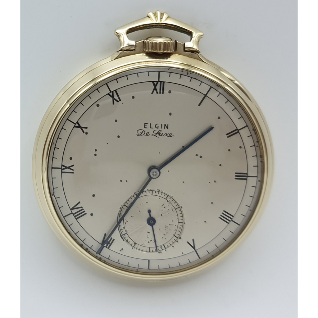 นาฬิกา ELGIN MEN'S VINTAGE POCKET DE LUXE 17 JEWELS 38349920 USA 10K #P01 (ไขลาน)