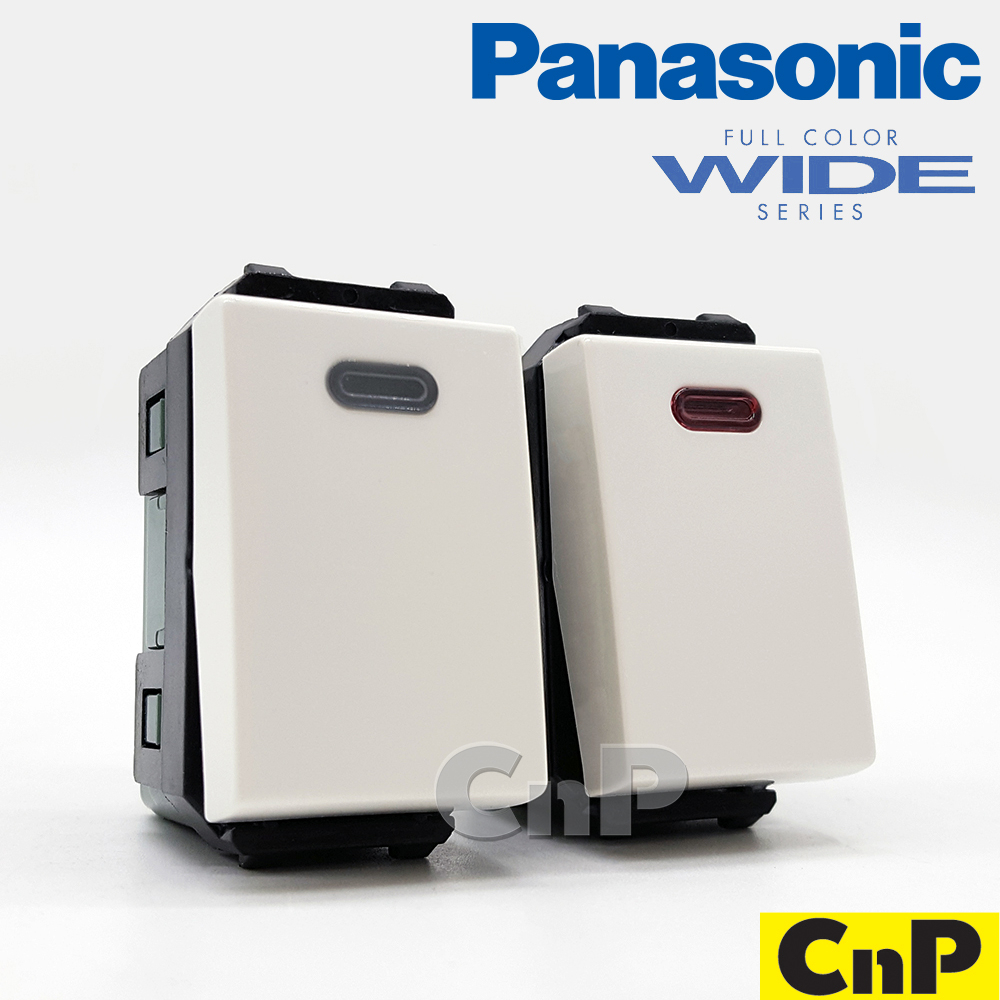 Panasonic สวิตช์หิ่งห้อย พรายน้ำ สวิตช์โกลว์ ทางเดียว ปิดมีไฟ เปิดมีไฟ สีขาว พานาโซนิค รุ่น WEG 5151