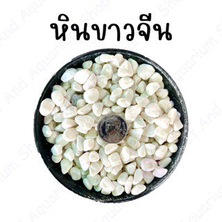 หินขาวจีน หินตกแต่งตู้ปลา หินโรยหน้ากระถ่างต้นไม้  1 กิโล 40