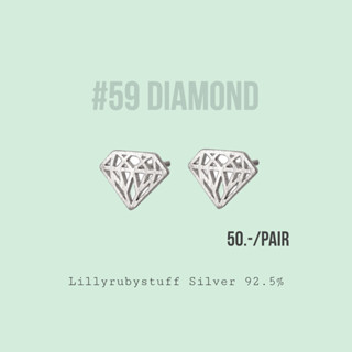 LLRB | ต่างหูเงินแท้ 925  diamond Silver 925