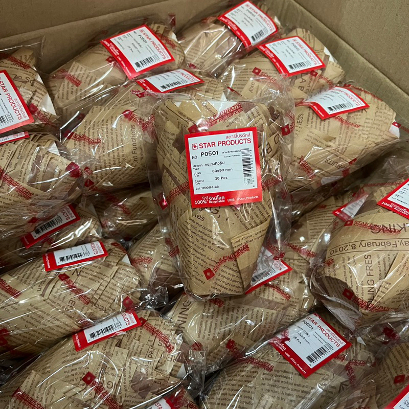 กระทงทิวลิป ถ้วยมัฟฟิน No.P0501 สีขาว/สีแดง/สีน้ำตาล/ลายอักษรพิมพ์ 25 ใบ/แพ็ค สตาร์โปรดักส์ Star Product - รูปที่ 6