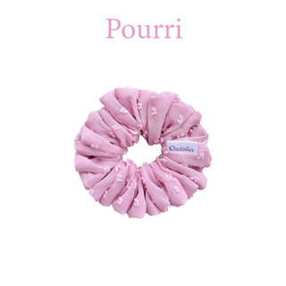 Pourri 12cm. ยางรัดผมผ้าชีฟองจุด รุ่น Candy Scrunchies ยางมัดผม ยางรัดผมโดนัท