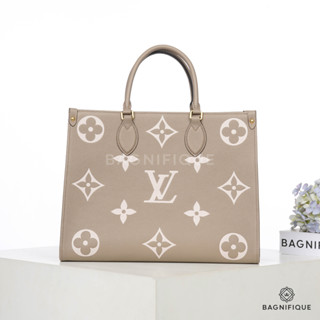 NEW LV ON THE GO MM BEIGE GIANT MONOGRAM CALF GHW MICROCHIP