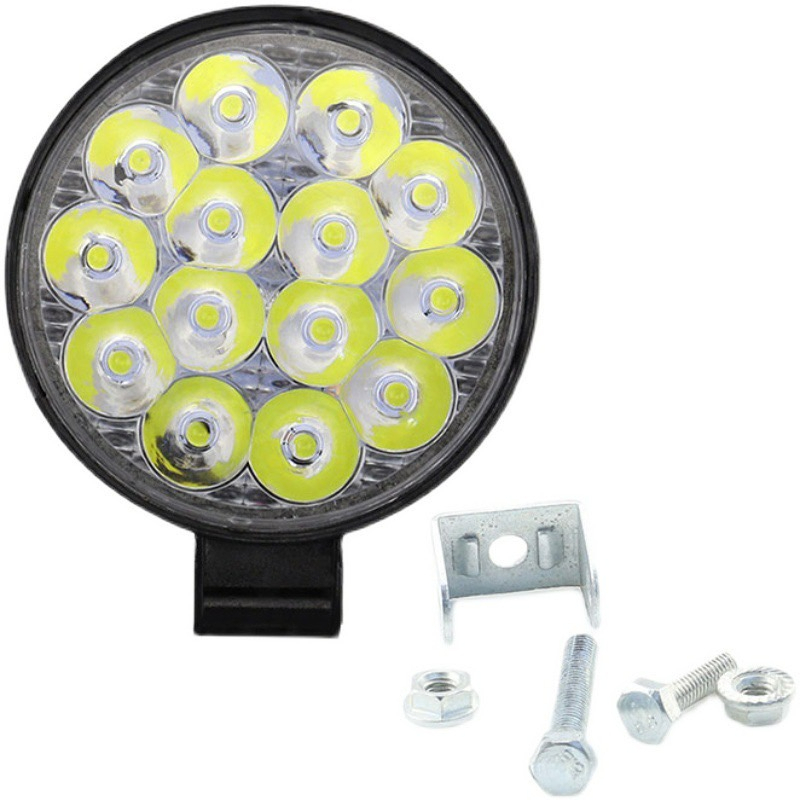 FS เพค 1ชิ้น MINI (ขนาด 3.3 นิ้ว) ไฟสปอร์ตไลท์ LED 42W รถยนต์ รถเตอร์ไซค์ และรถทั่วไป12V-24V สีขาว
