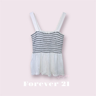 [ส่งต่อ] Forever21 แท้💯 Top เสื้อสายเดี่ยว น่ารักๆ (สีขาว)