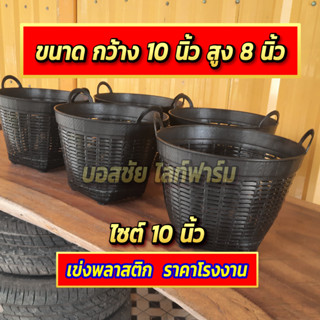 เข่งพลาสติก ไซต์ 10 นิ้ว สีดำ เข่งดำ เข่งปลูกต้นไม้ ปลูกไม้ดอก ไม้ประดับ เข่งอเนกประสงค์