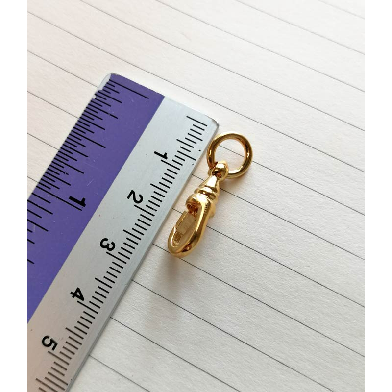 SLG006 ก้ามปูสปริงทองแท้ 9k ตอกโค๊ต 375 ขนาด 2.4 cm สำหรับสร้อยคอ สร้อยข้อมือ พระเครื่อง สินค้ามีใบร