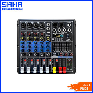 🔥ประกัน 1 ปี🔥 NTS SMK6 MIXER มิกเซอร์ 6 ช่อง เอฟเฟ็คแท้ มีบลูทูธ (4โมโน+1ST+FX/USB/BT) sahasound - สหซาวด์