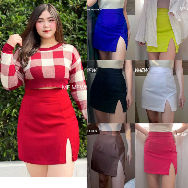 กระโปรงทรงเอ ผ่าหน้า 💥💥กระโปรงสาวอวบ  [2XL-5XL] ❤️‍🔥✨ ทรงเอ แหวกข้าง ไซส์ใหญ่ สาวอวบ เสื้อผ้าสาวอวบ