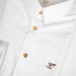 (สินค้ามีตำหนิ) ไซส์ L ISSARA Original เสื้อเชิ้ตหญิง แขนยาว ทรงสลิม สีขาว origami plane