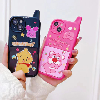 💜ส่งของขวัญ💜เคสไอโฟน 14 Pro Max 13 12 11 เคส for เคสไอโฟน11 วินนี่เดอะพูห์ กระจกเงา พกง่ายๆ การป้องกันการตก Case