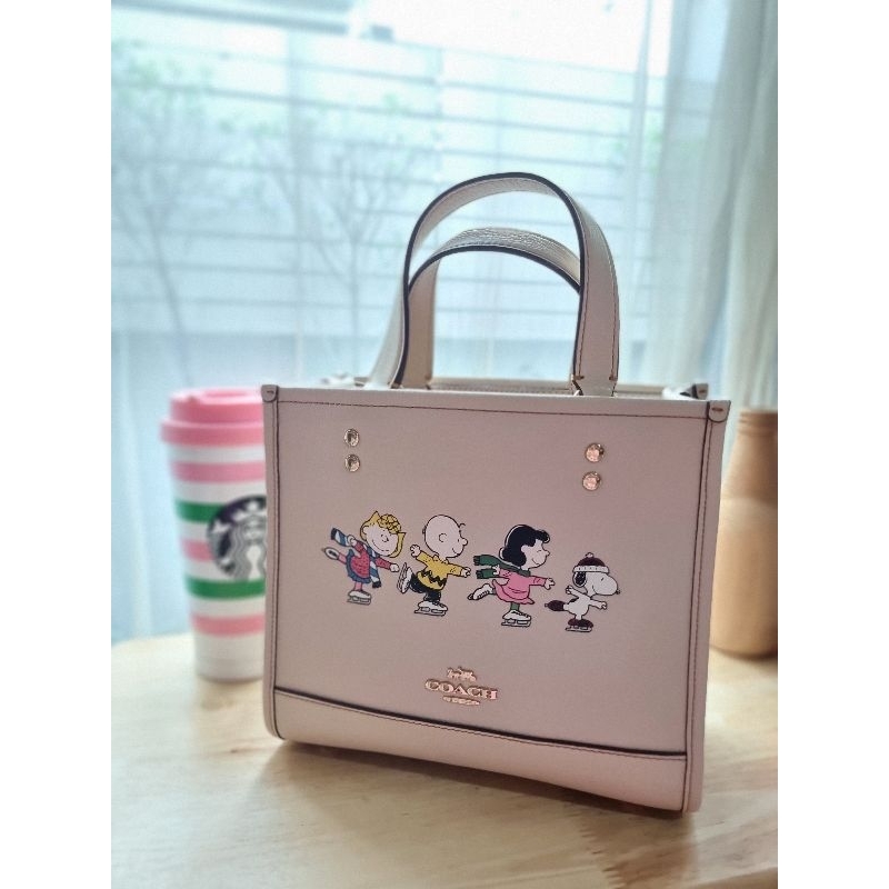 ❤️ของแท้ 100% ❤️ Coach CE850 Coach X Peanuts Dempsey Tote 22