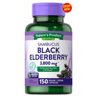 # 150 เม็ด # Nature’s truth Sambucas  Black Elderberry 3800 mg, 150 Veggie Capsules