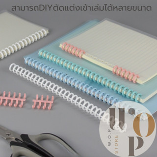 WOP Store สันกระดูกงูDIY 30 ห่วง สันห่วงเข้าเล่มสีพาสเทล สันห่วงปกรายงานขนาด A4