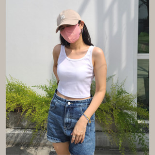 Dailybasic - เสื้อกล้ามครอป Basic crop top เสื้อกล้ามคอยู มี 11สี Size S-XL #DB006