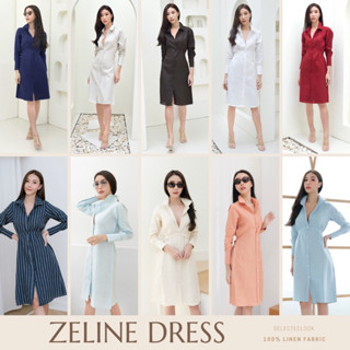 SelectedLook Zeline Dress เดรสเชิ้ตลินินแท้