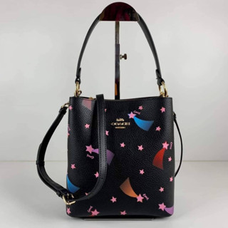 COACH  SMALL TOWN BUCKET BAG WITH DISCO STAR PRINT (COACH C7245)