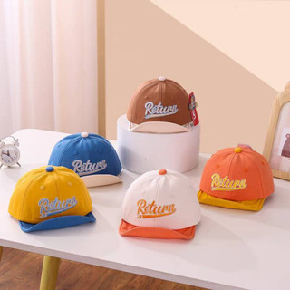 [พร้อมส่ง] หมวกเด็ก 4เดือน - 2ปี รอบหัว:46-48 cm. หมวกแก๊ปเด็ก (Cap) สีพาสเทลทูโทน ปักอักษร " Return " หมวกแฟชั่นเด็ก