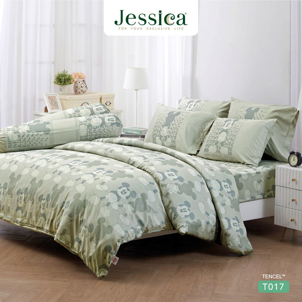 Jessica Mickey mouse มิกกี้เมาส์ Tencel T017 ชุดเครื่องนอน ผ้าปูที่นอน ผ้าห่มนวม เจสสิก้า เทนเซล ลิขสิทธิ์แท้ ดิสนีย์
