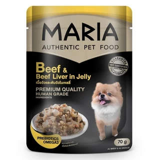 Maria Dog มาเรีย อาหารสุนัขแบบเปียกพรีเมี่ยม ขนาด 70 กรัม (ไม่เค็ม)
