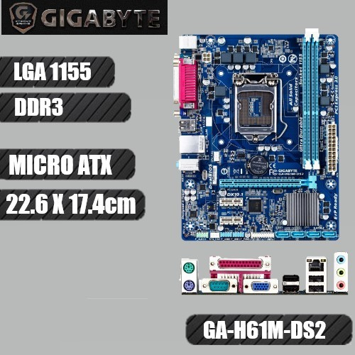 1155/MAINBOARD/GIGABYTE GA-H61M-DS2/DDR3/Gen2-3