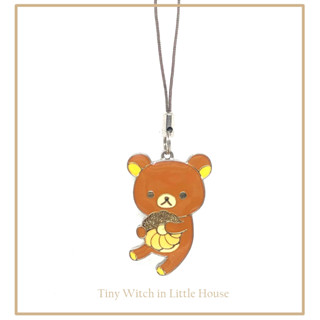 San-X Rilakkuma 1" mini teddy bear metal keychain charm donut พวงกุญแจโลหะ ริลัคคุมะ