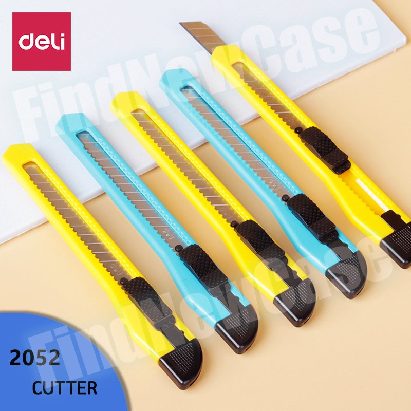 ส่งไว พร้อมส่ง คัดเตอร์ ยี่ห้อ Deli 2052 มีดคัตเตอร์ 13 ใบมีด คัทเตอร์ ที่ตัดกระดาษ มีดคัทเตอร์ Cutter คัตเตอร์