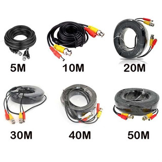 สายต่อกล้องวงจรปิด CCTV BNC CABLE 2 in 1 Audio Video Power Cable CCD Security Camera BNC RCA CCTV DVR Wire C(มีหลายขนาด)