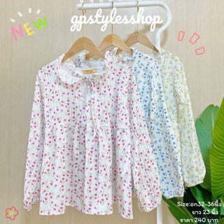 gp-0299 💐floral shirt 💐เสื้อลายดอกไม้สุดคิ้วท์