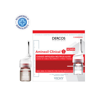 DERCOS Aminexil Clinical Women 6ml*12  วิชี่ เดอคอส อะมิเน็กซิล คลีนิคอล (เซรั่มสำหรับผู้ที่มีปัญหาผมขาดหลุดร่วง)