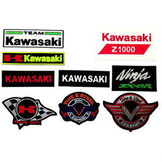 ตัวรีดติดเสื้อ Kawasaki อาร์มรีด อาร์มปัก ตกแต่งเสื้อผ้า หมวก กระเป๋า แจ๊คเก็ตยีนส์ Hipster Embroidered Iron On Sew on