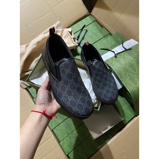 [ พร้อมส่ง ] Gu*ci Slip on Sneaker “ Black “  40 - 45 [ ORI ]