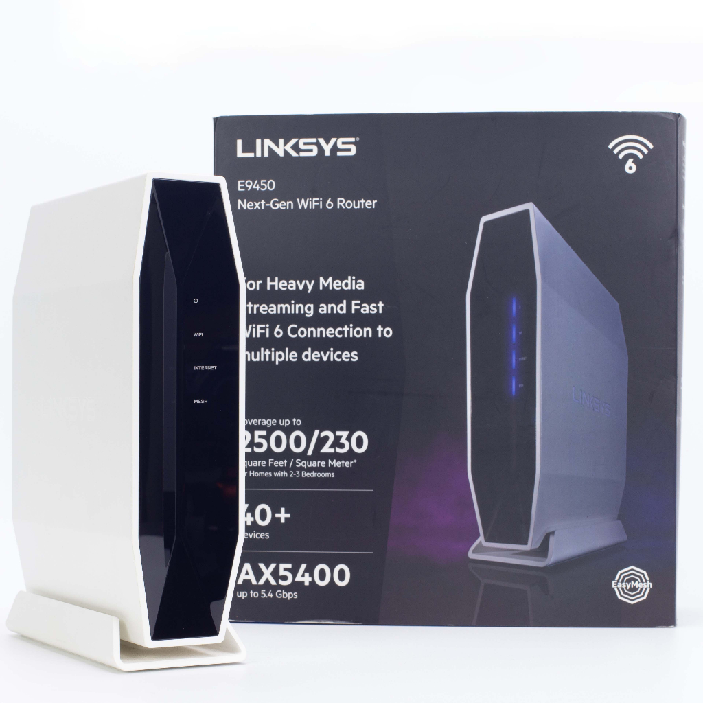 linksys เราเตอร์ไวไฟ 6 รุ่น E9450 (VHT160) มือ 2 สภาพใหม่ ใช้งานน้อย ความเร็วไวไฟรวม 5400Mbps รับประ