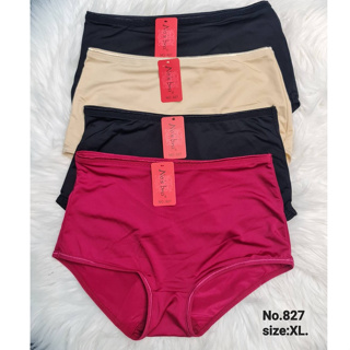 [แจกโค้ดส่งฟรี] NO.827 Size : L ยืดได้ถึง XL.ยี่ห้อ Nos bra กางเกงในผ้านุ่มเนื้อมันลื่น เต็มทรงงานสวยๆ งานดีสีสดใส