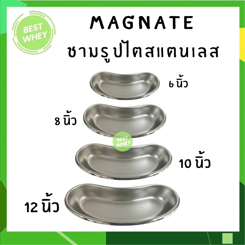 MAGNATE (แม็กเนท) ชามรูปไต ชามรูปไตสแตนเลส ขนาด 6 / 8 / 10 / 12 นิ้ว