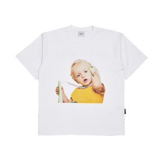 acmé de la vie ADLV BABY FACE TELEPHONE BABY R Short Sleeve T-Shirt (WHITE)