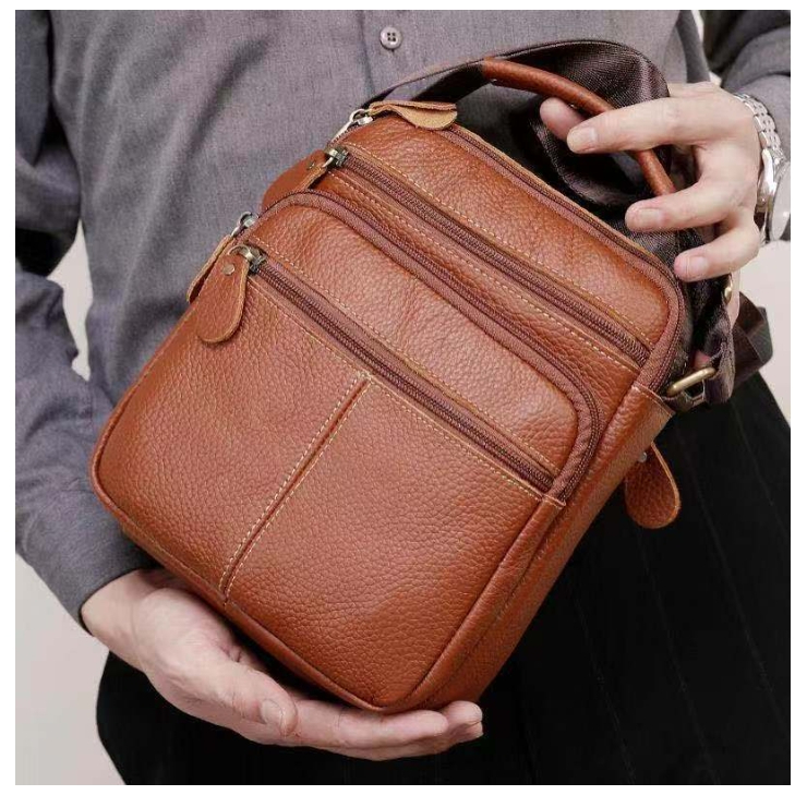 กระเป๋าสะพายข้าง Messenger Bag  หนังแท้ 100%     พร้อมส่ง !!  รุ่นSPB01
