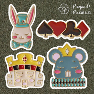 🇹🇭 พร้อมส่ง :🤴🏻🐭🐰 เข็มกลัดเซ็ทพระราชา,หนูและกระต่าย | King, Mouse &amp; Rabbit Enamel Brooch Pin Set.