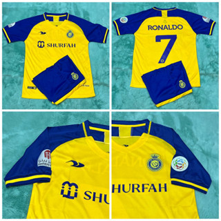 เสื้อกีฬา ทีมAl-Nassr มีเบอร์กับชื่อCR7 ปี2022/23  ชุดฟุตบอล ชุดผู้ใหญ่ ได้ทั้งชุด(เสื้อ + กางเกง) ราคาถูก ใหม่ล่าสุด