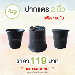 100 ใบ กระถางปากแตร ขนาด 2 นิ้ว กระถางกระบองเพชร กระถางแคคตัส