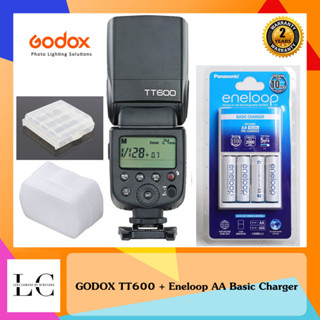 GODOX  TT600 แฟลชแมนนวล +  ชุดถ่านชาร์จ Eneloop AA แถมฟรีซอฟบอค และกล่องถ่าน AA ประกันศูนย์ Godox Thailand 3 ปี