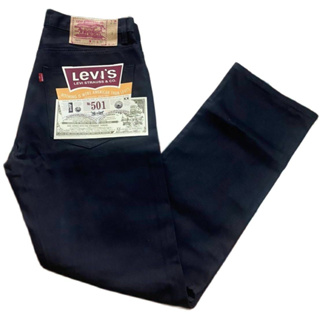 กางเกงยีนส์ Levis 501 Big E Super Black ขากระบอกเหล็ก สีดำล้วน สำหรับคนทำงานใส่ดีใส่สวย