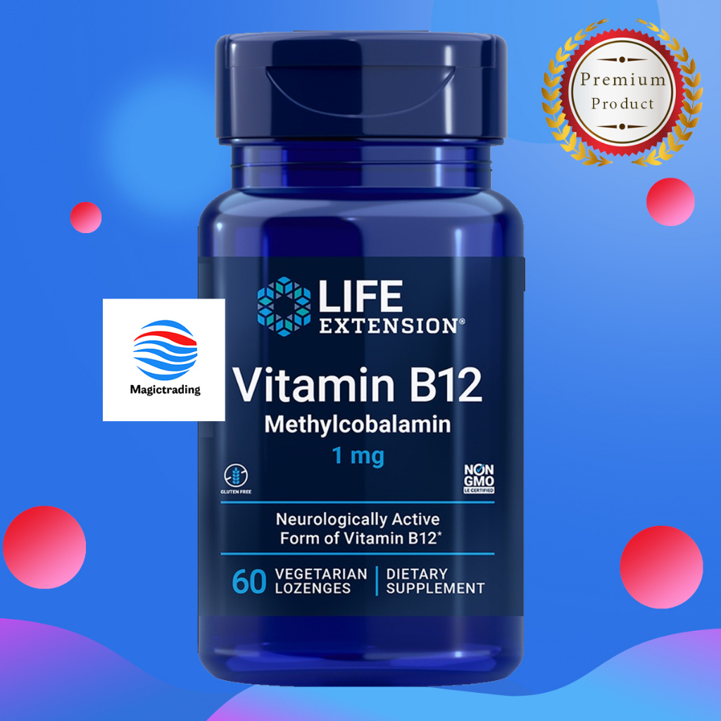 Life Extension Methylcobalamin (Vitamin B12) 1 mg (1000 mcg) /60 Vegetarian Lozenges