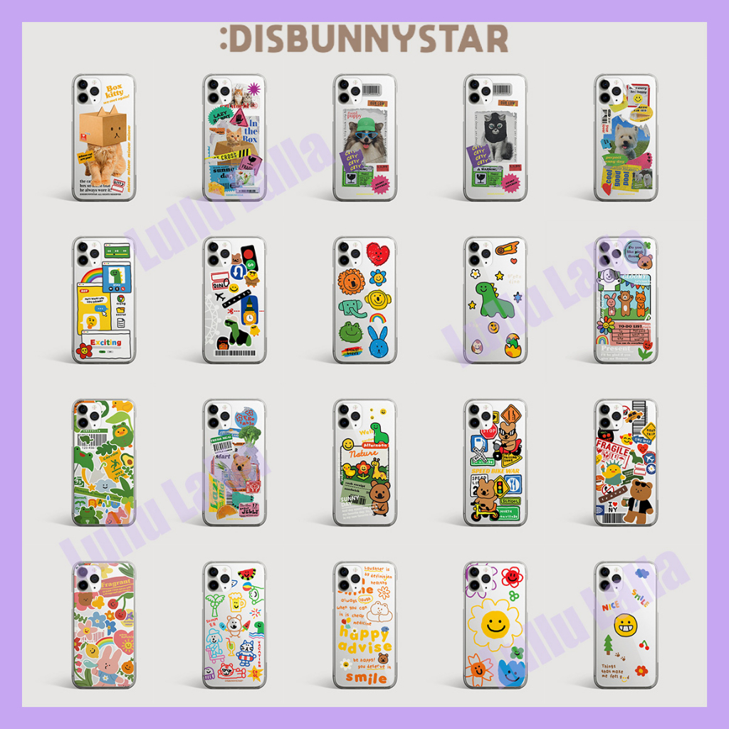 🇰🇷 【 Disbunnystar Clear Jelly Phone Case Collection 3 】 Cute Couple Quokka Thin Light Compatible for iPhone 14 Series Added Galaxy Samsung Note 14pro 13 S22
