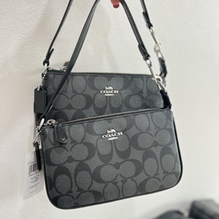 กระเป๋าสะพายใบเล็ก สีเทา ลายC C3308 /GRAPHITE black