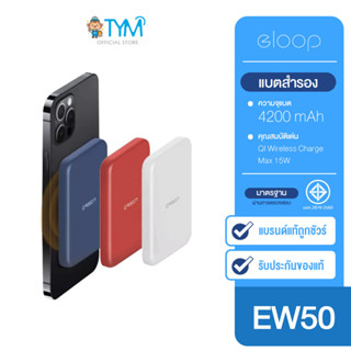 [กดติดตามรับโค้ด] Eloop EW50 Magnetic 4200mAh แบตสำรองไร้สาย สีแดง Power Bank พาวเวอร์แบงค์ Wireless Charger