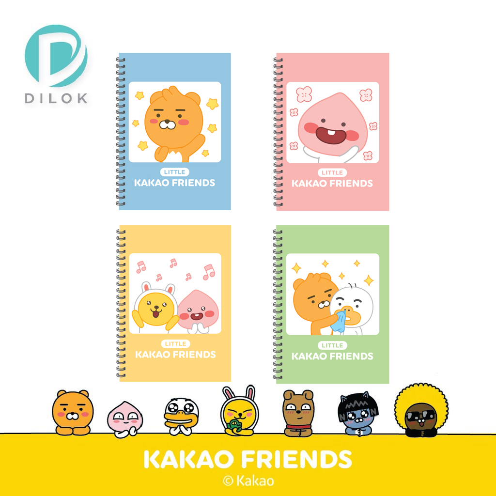 KAKAO FRIENDS สมุดริมห่วง สมุดริมลวด ขนาด A5 ลายการ์ตูนสุดน่ารัก 50 แผ่น (100 หน้า) มีเส้น KK1232 📒