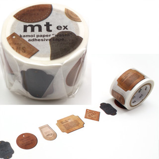 mt masking tape leather tag (MTEX1P214) / เทปตกแต่งวาชิ ลายป้ายหนัง แบรนด์ KAMOI mt masking tape ประเทศญี่ปุ่น