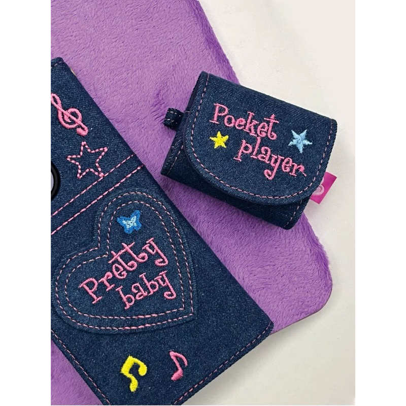 พร้อมส่ง เคสไอโฟน y2k ยีนส์ ปักลาย Rubbie room เคส airpod 1 2 pro #7