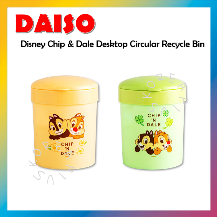 [DAISO] Disney Chip & Dale Desktop Circular Recycle Bin No.1041206